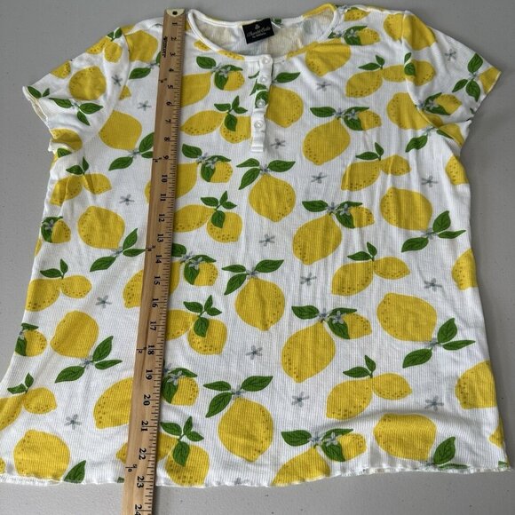 Bumblebella by Jill Martin Pajama Set Size M Lemon Print Loungewear - Picture 3 of 13